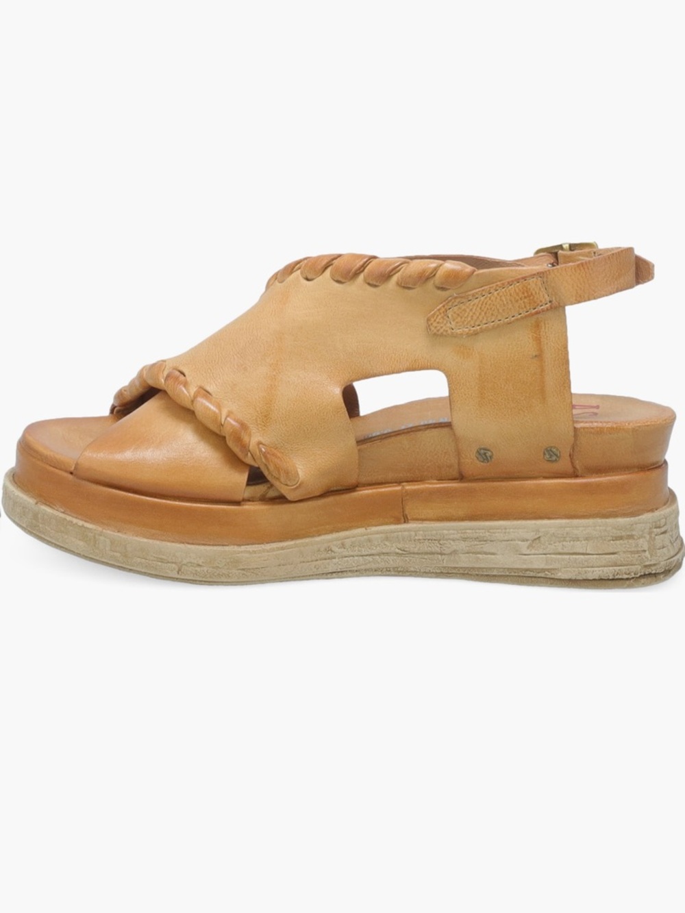 NWT A.S.98 LUMY PLATFORM LEATHER SANDAL IN CAMEL COLOR SIZE EU39/US9 - Picture 11 of 15